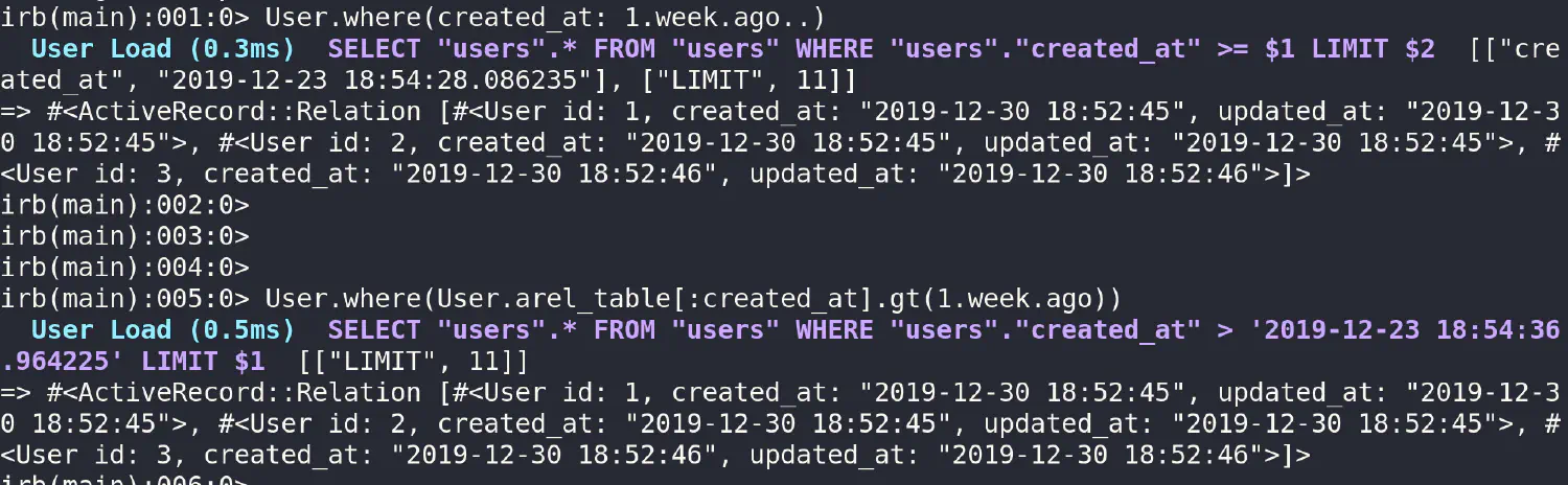 Rails: How to Use Greater Than/Less Than in Active Record where Statements